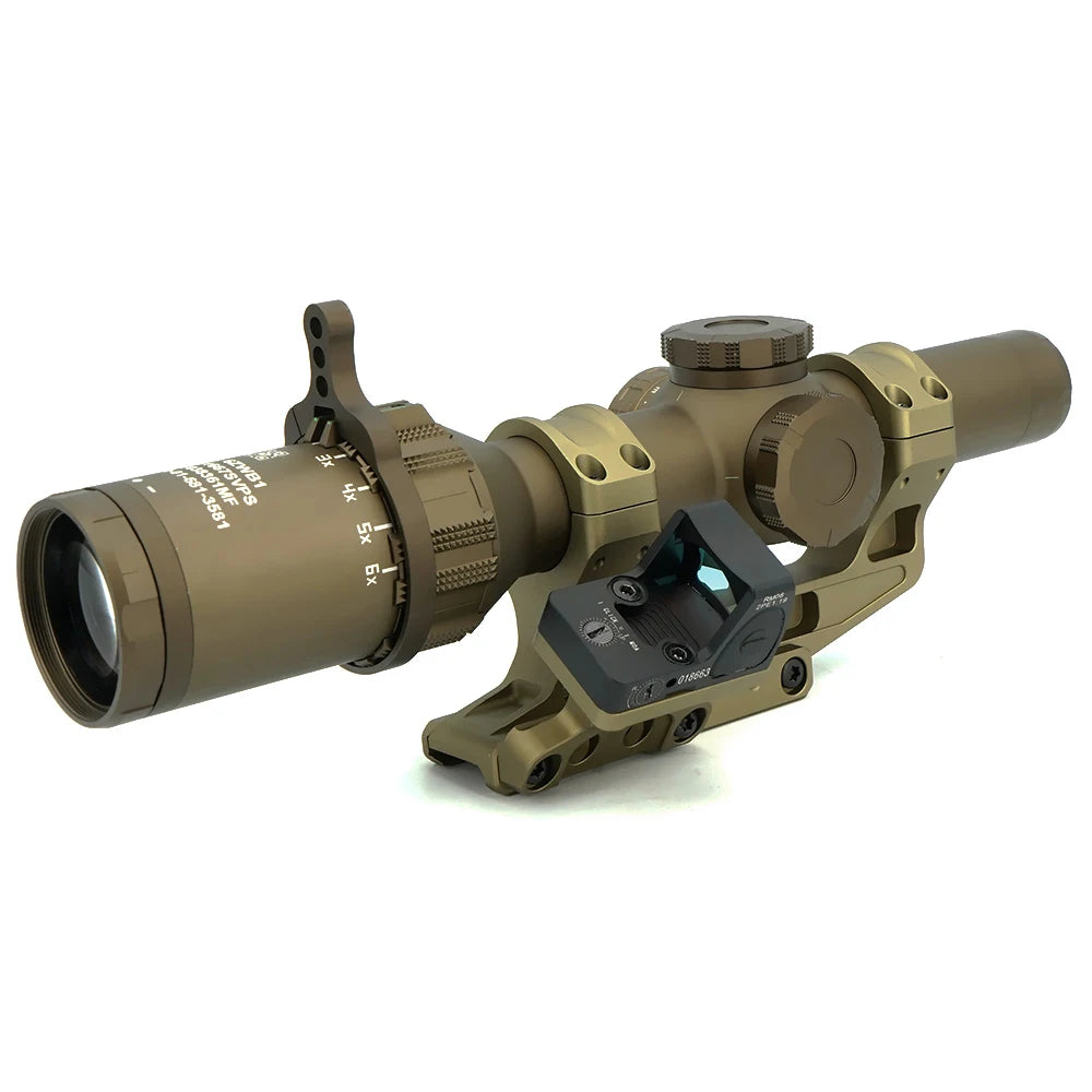 Tactical Fast  LPVO Scope Mount 30mm Tube With Offset Mount Plate For Red Dot Sight ,FDE And Black Color