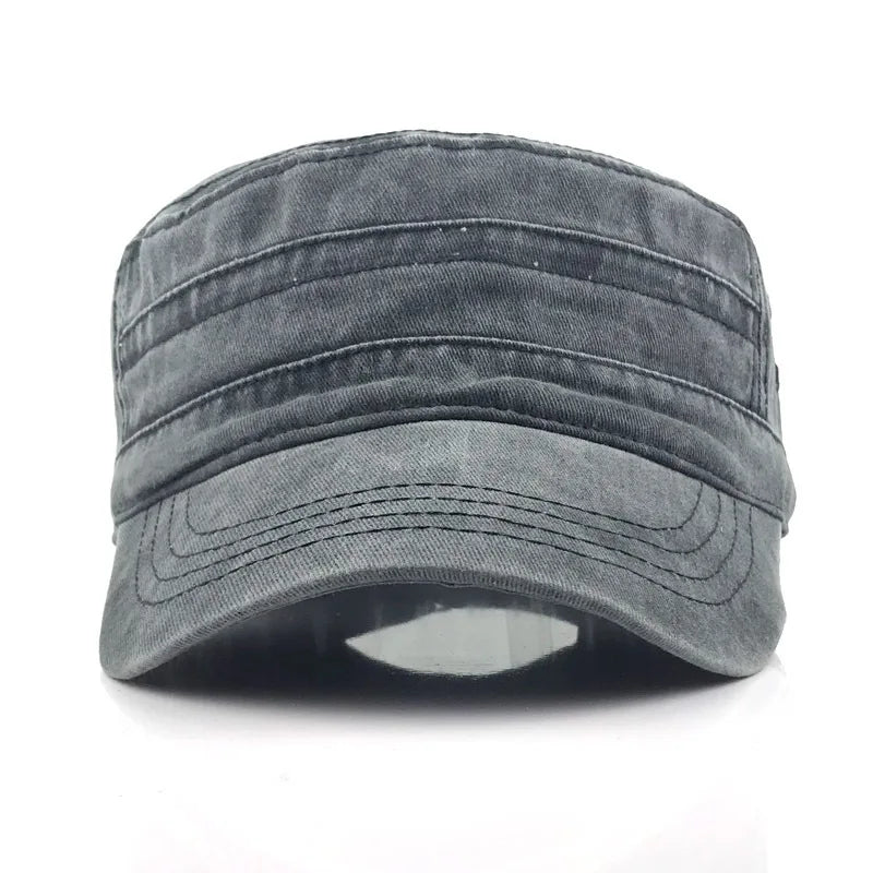 Tactical Hunting Cap for Men Solid Washed Denim Baseball Cap Summer Flat Military Snapback Vintage Sunshade Sun Dad Hat