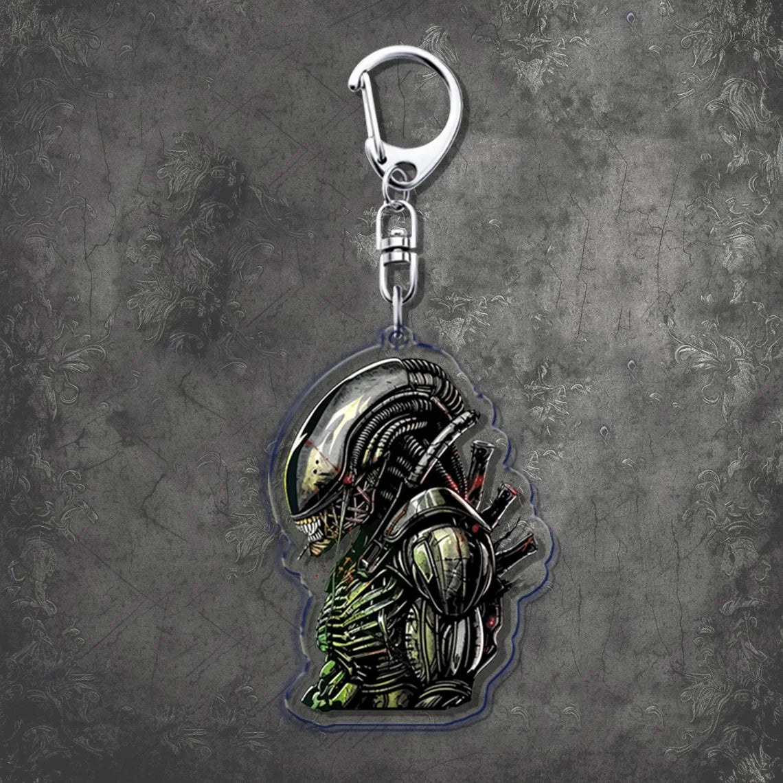 Horror Scary Classic Movie Keychain Key Chain Ring for Bag Xenomorph Sci Fi Keyring Jewelry Gamer Fans Gaming Gift