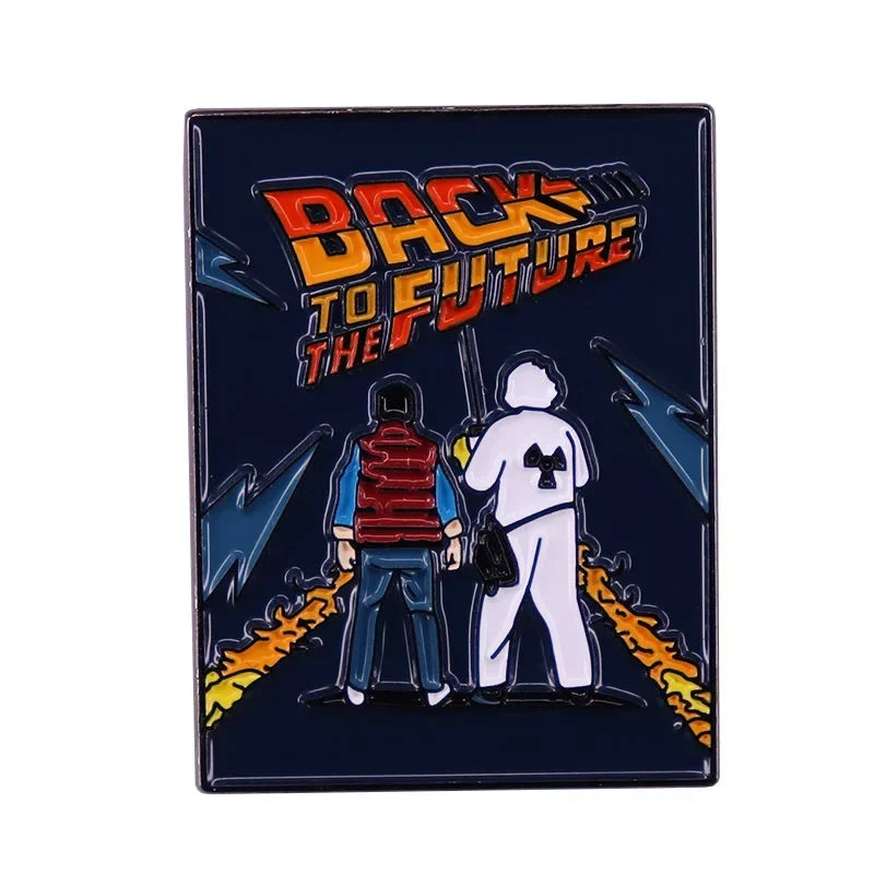 Movie Back To The Future Enamel Pins Interesting Metal Lapel Badge Denim Jacket Backpack Pin Men Women Fashion Jewelry Gifts