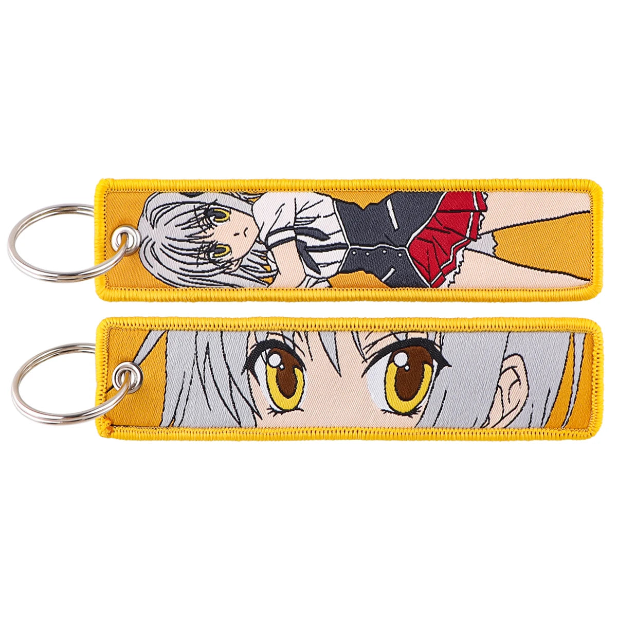 Japanese Anime Embroidered Keychain for Car Keys Keychains Women Keyring Men Original Fashion Jewelry Anime Accessories