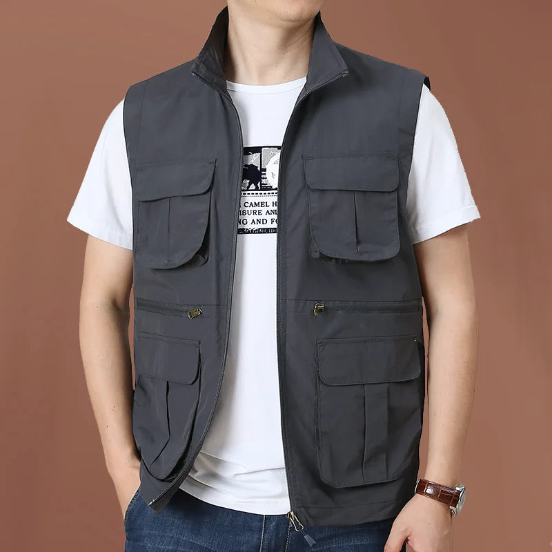 Tactical Vest For Men Golf Hunting Large Size Men's Camping Sleeveless Jacket Multi-pocket Work Padded Luxury MAN Clothing Denim