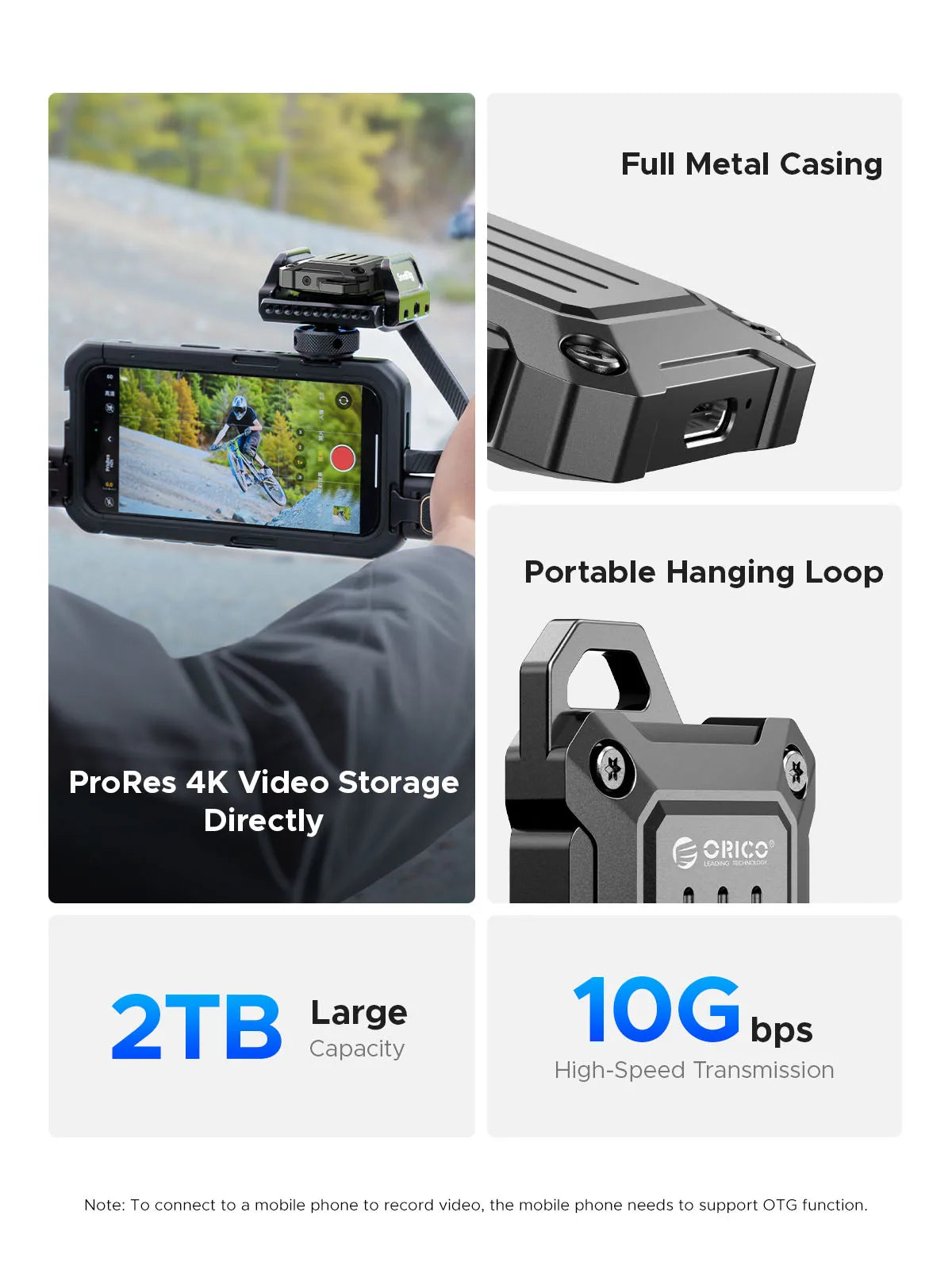 ORICO 2230 SSD Enclosure M.2 NVMe SSD Enclosure USB 3.2 Gen 2 10Gbps NVME PCI-E M-Key 2230mm External SSD Drive Enclosure