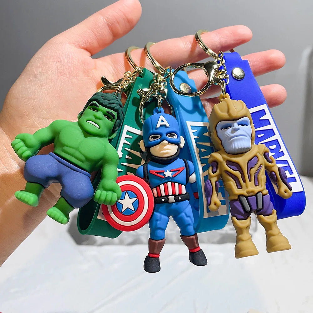 MINISO Avengers Marvel Key Chains Superheroes Iron Man Captain America Car Key Decor Keychains Backpack Pendants Accessories