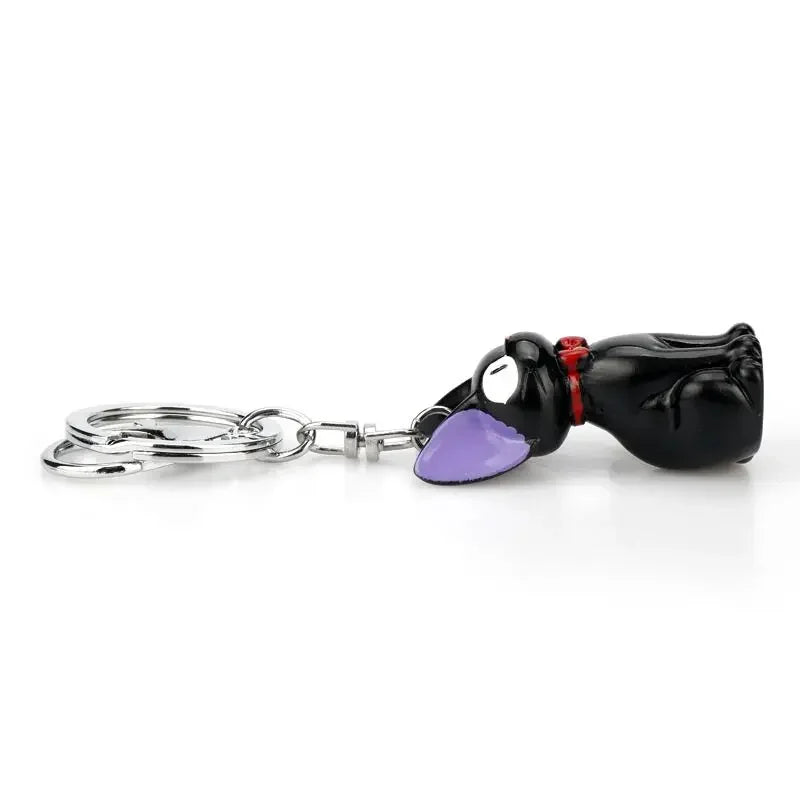 Cartoon Black Cat PVC Doll Keychain 5CM