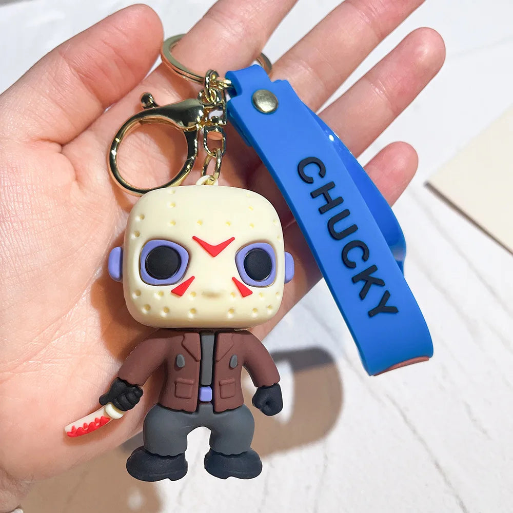 Horror Movie Keychain Cartoon Chucky Doll Pendant Key Chains Bag Car Keyring llaveros Punk Jewelry Gifts New Wholesale