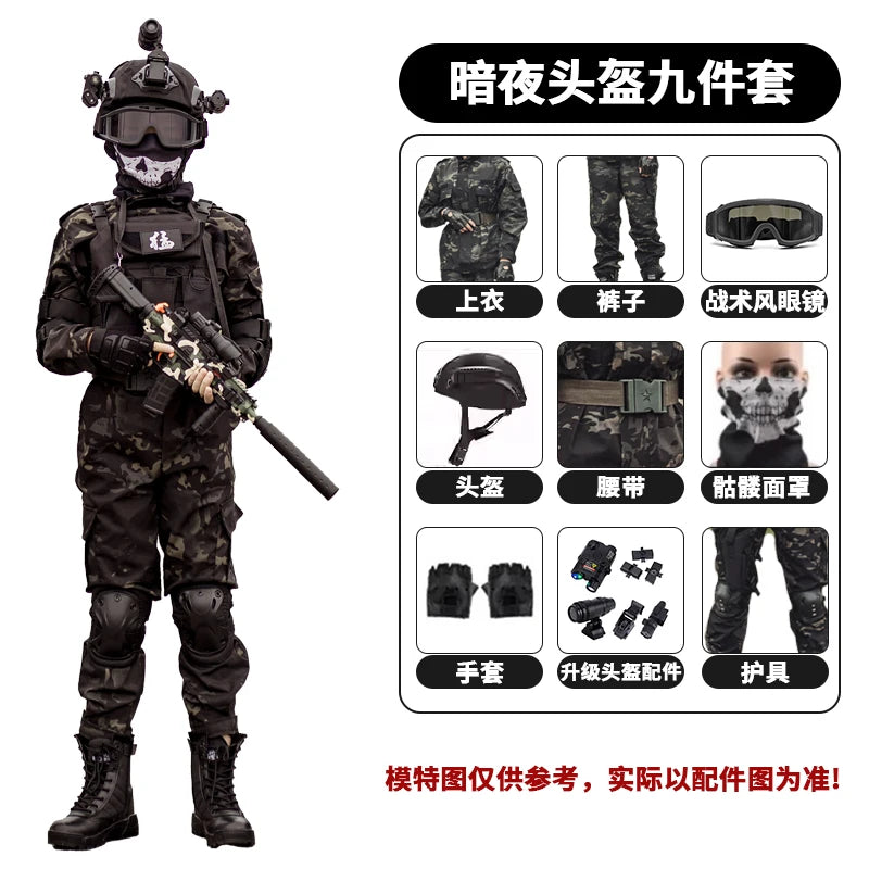 Tactical Children's Costumes Set Boys Girls Military Camping Clothing Field Role-Playing Performance Clothes  for Summer Camp