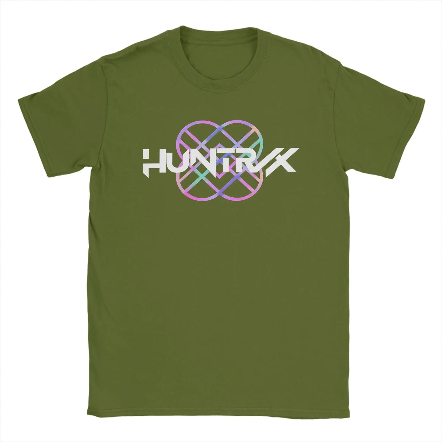 HUNTRX HUNTRIX Logo KPop Demon Hunters Men's T Shirt  Fashion Tees Short Sleeve Crewneck T-Shirts 100% Cotton Big Size Clothing