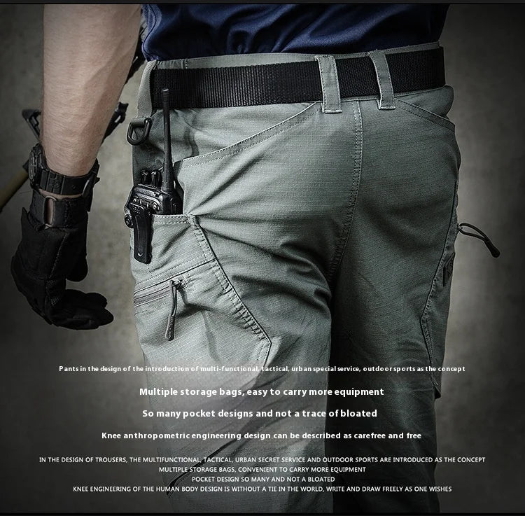 Tactical pants Men's slim-fit army fan training pants Waterproof spring and fall outdoor overalls assault pants