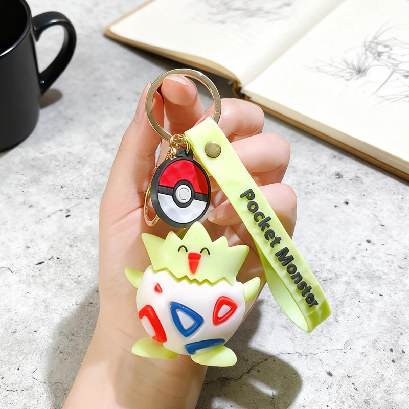 New Pokemon Pikachu Keychain Anime Cartoon Key--Chain Charmander Psyduck Fashion Keyring Pendant Accessories Toys--Kids Gifts