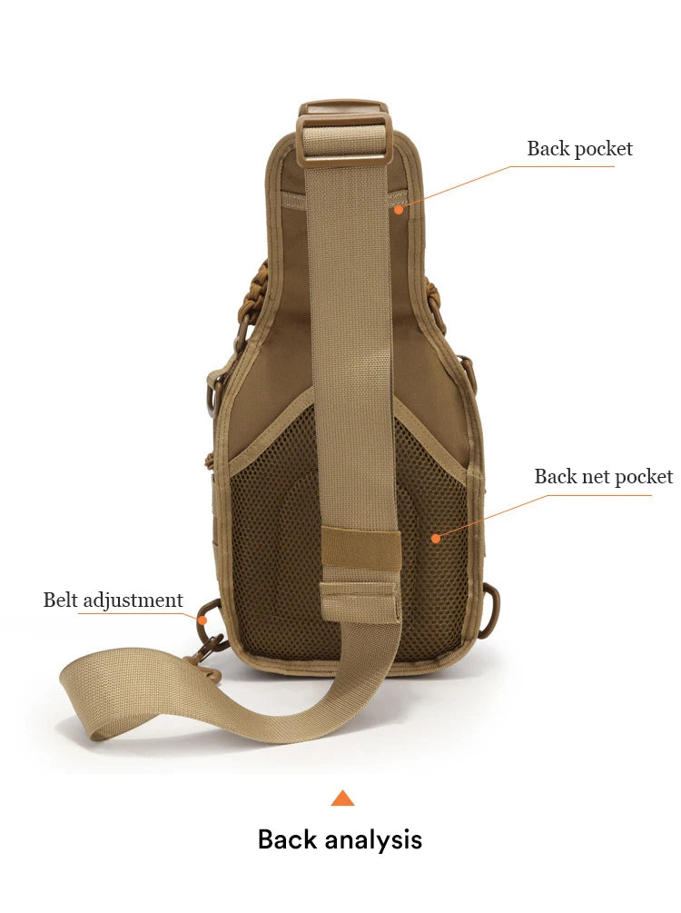 Military Tactical Backpack Shoulder Bag  Chest bag Men Outdoor Hiking Camping  Army Hunting Fishing Pack Sling Molle Usb bag bag