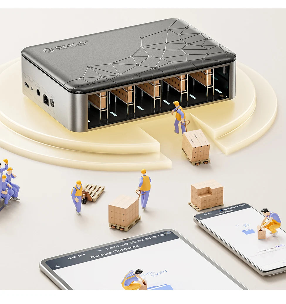 ORICO Private Cloud Nas Network Storage Server Personal Home Automatic Backup 2.5/3.5"SATA HDD Case External Hard Disk Enclosure