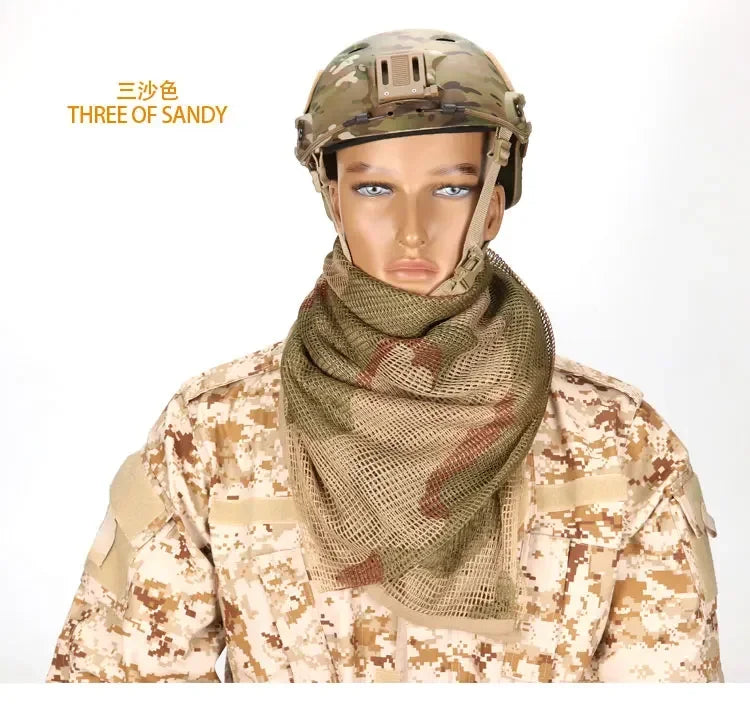 Tactical Camouflage Netting Mesh Net Camo Scarf for Outdoor Sport Hunting Shooting Wild Photography Sniper Camo Mesh Scarves