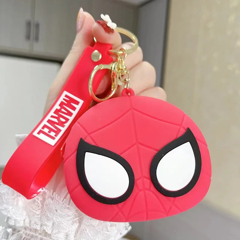 New Marvel Avengers superhero cartoon keychain silicone anime plastic bag couple storage bag children's toy coin purse gift