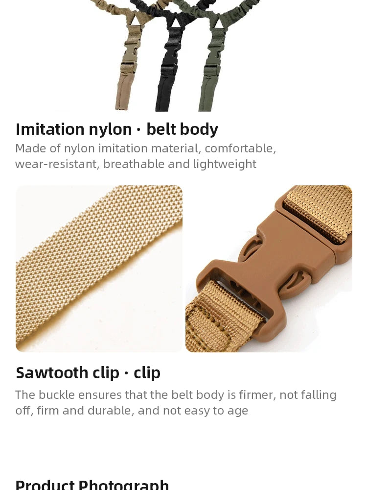 Tactical Gun Sling Military Shooting Adjustable 3 Point Bungee Airsoft Rifle Strapping Belt Hunting Hiking Accessories