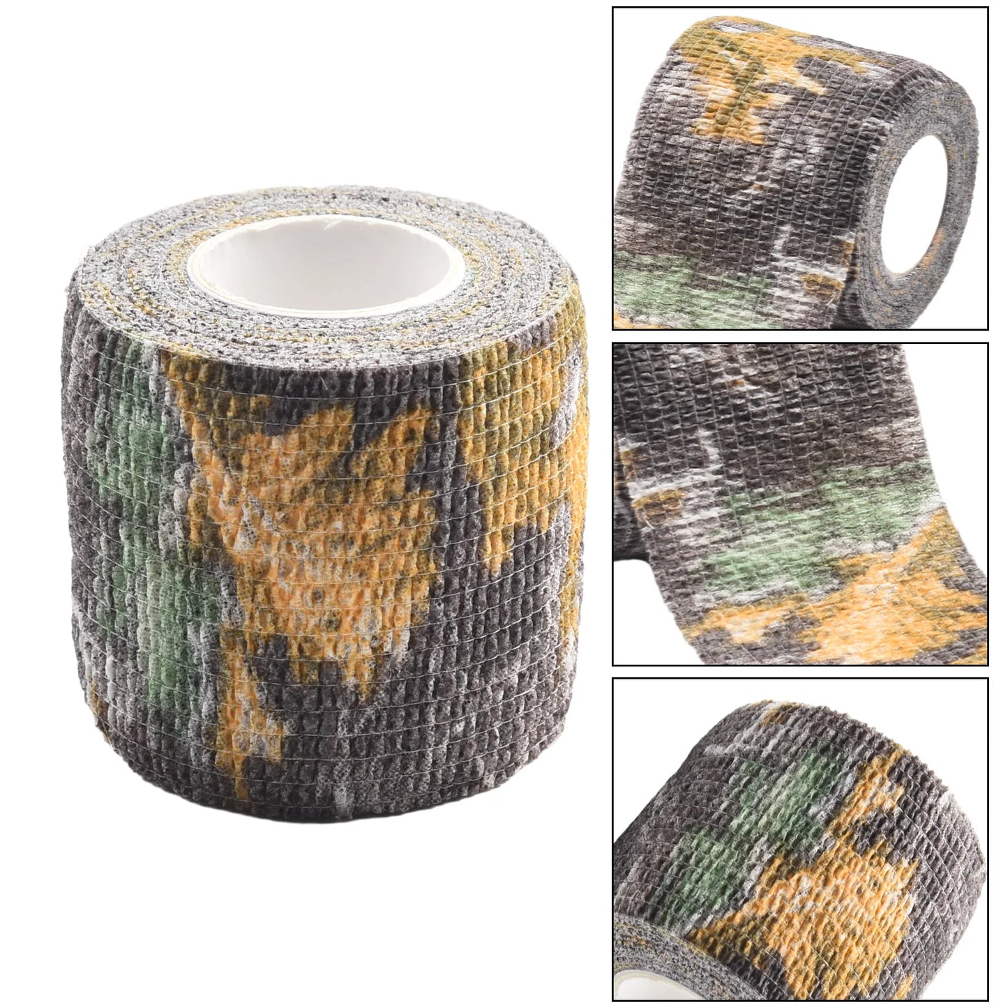 Hand Tool Camo Form Reusable Self Cling Camo Hunting Rifle Provide Insulation Fabric Tape Wrap Polyester Camouflage Equipment