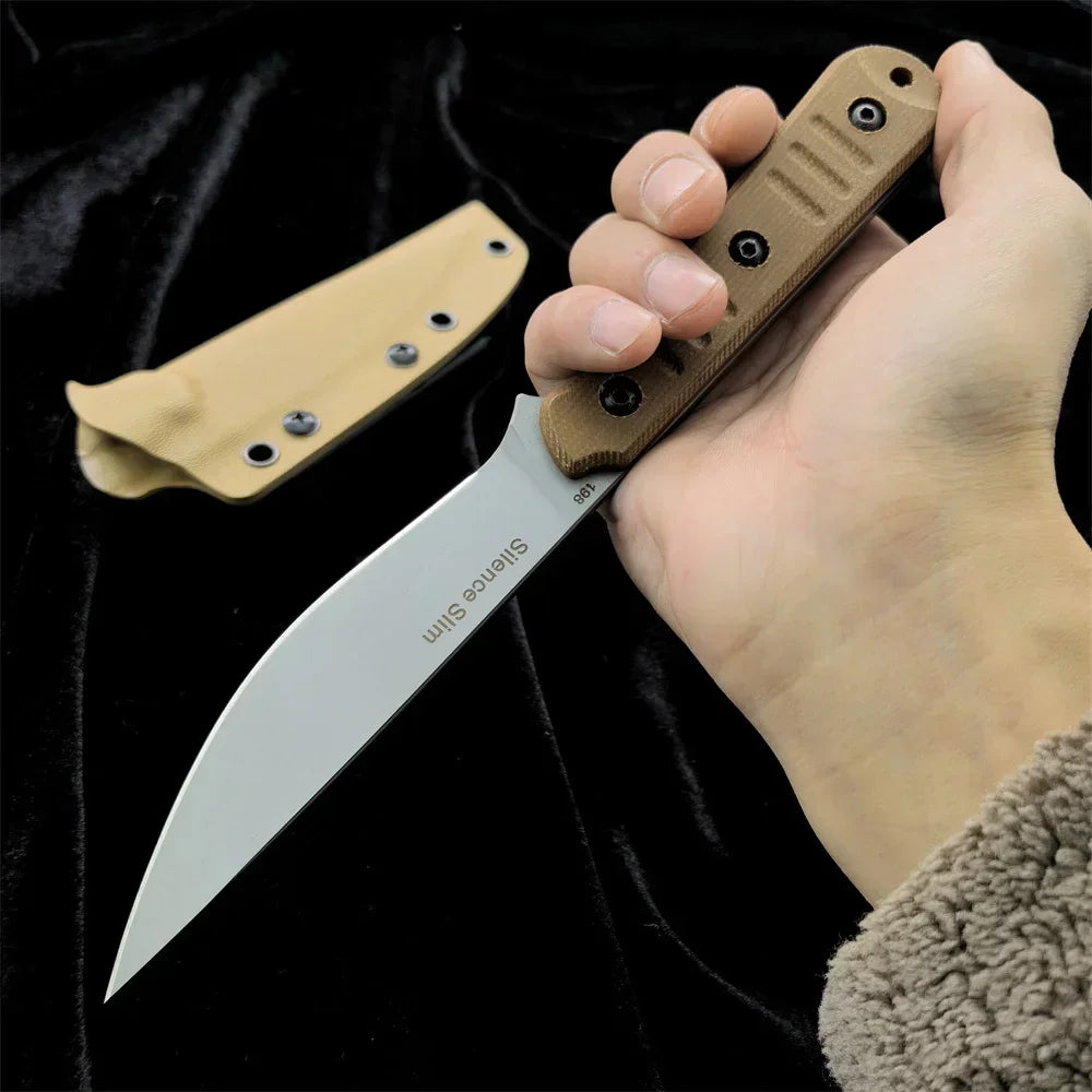 Tactical Fixed Blade Knife with Kydex Sheath - Features 8Cr13MoV Steel and G10 Handle for Outdoor, Combat, and Hunting Use