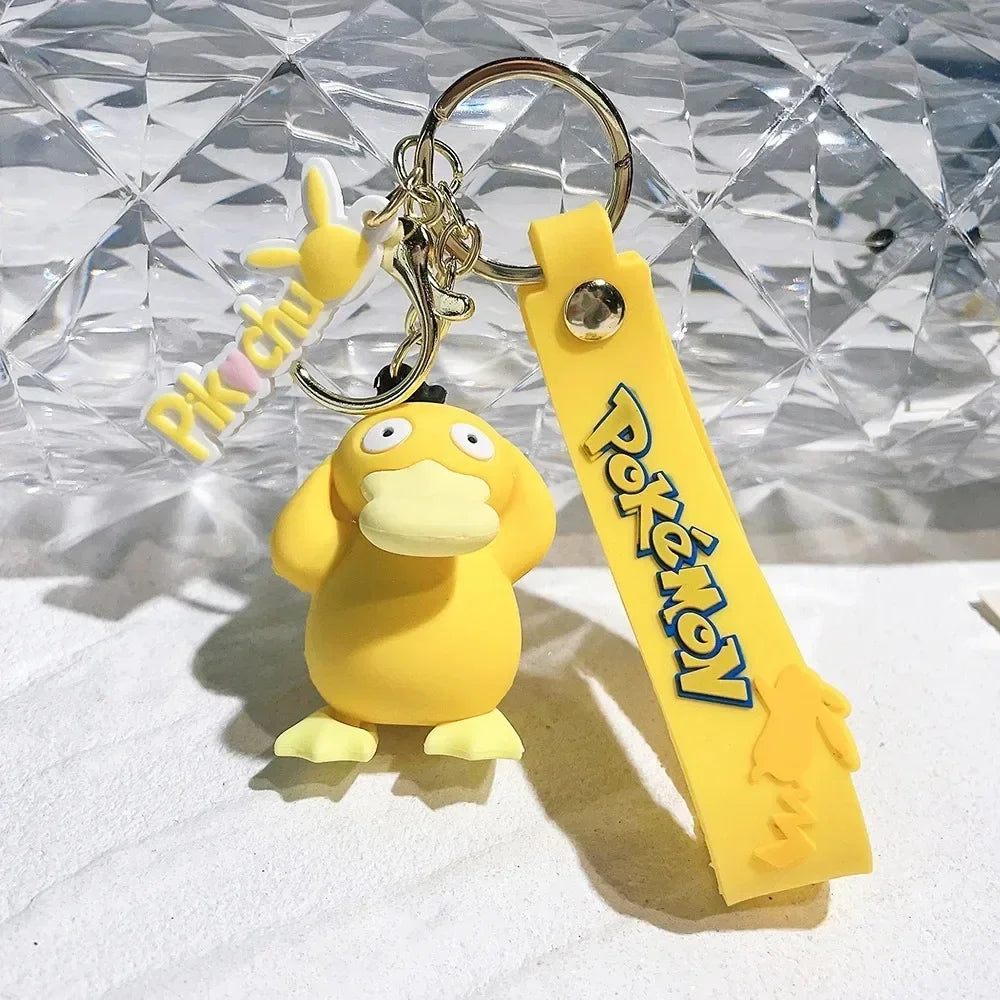 New Pokemon Pikachu Keychain Anime* Cartoon Key Chain Charmander Psyduck* Fashion Keyring Pendant Accessories Toys Kids Gifts*
