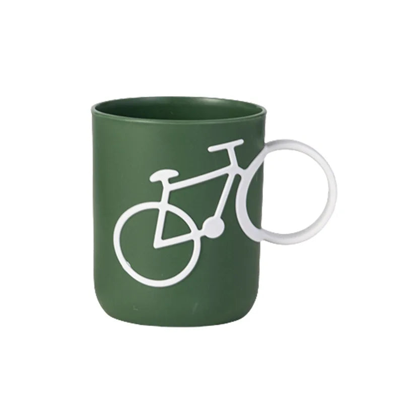 Bicycle Handle Couple Toothbrush Cup PP Mug For Juice Water Milk Student Dormitory Cups 400ml Christmas Gifts