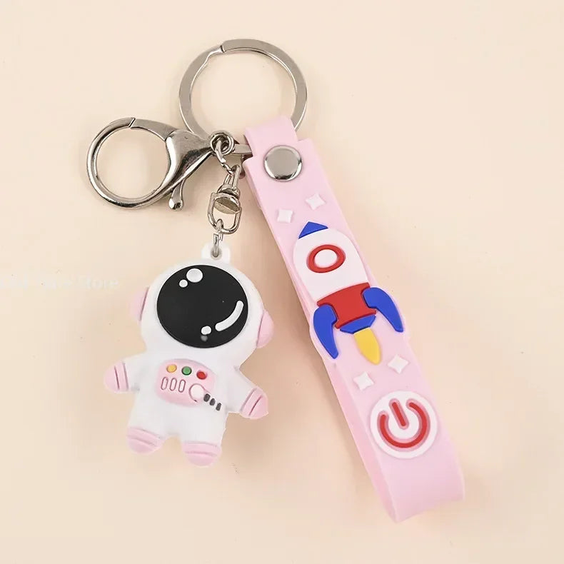 Cute PVC Colorful Astronauts Keychain Tassels Gloomy Bear Rabbit Ears Car Backpack Key Chain Pendant Jewelry Gifts for Women