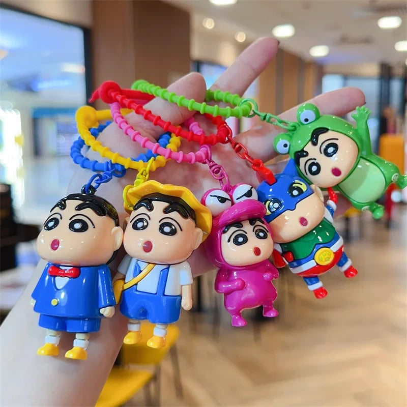 Kawaii Anime Crayon Shin-Chan Keychain Cute Cartoon Car Key Ring Schoolbag Decoration Gifts for Friends