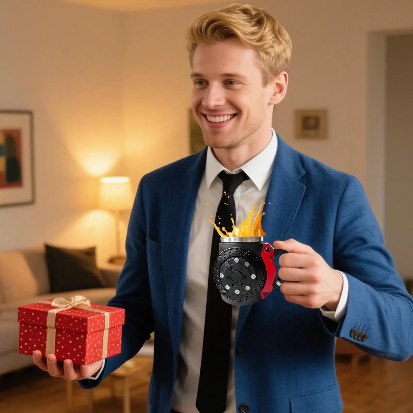 Ergonomic Funny Brake Pad Design Mug with Handle Cool Cup for Kids Father's Day Christmas Friends Work Coworker Birthday