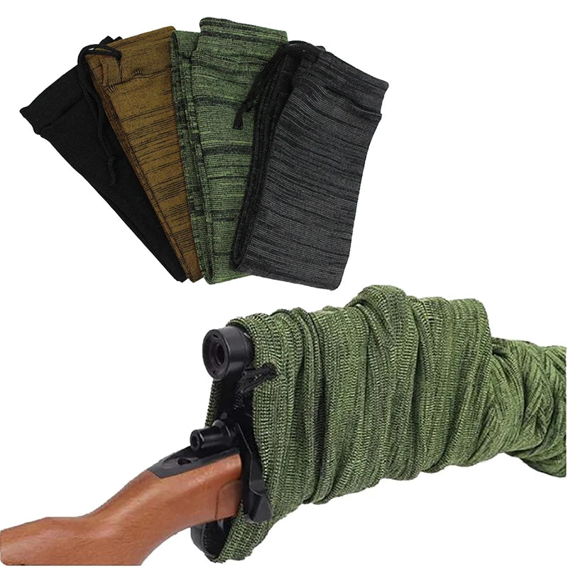 Outdoor Hunting Knitted Gun Socks 54" Polyester Rifle Gun Shooting Fishing Rod Sock Protection Cover Bag Case