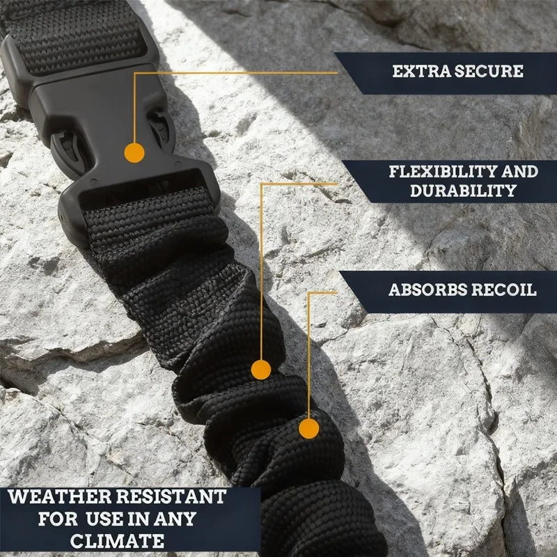 Tactical A-1 20mm Sling Swivel Adjustable 3 Point Bungee Gun Sling Airsoft Rifle Strapping Belt Hunting Shooting Accessories