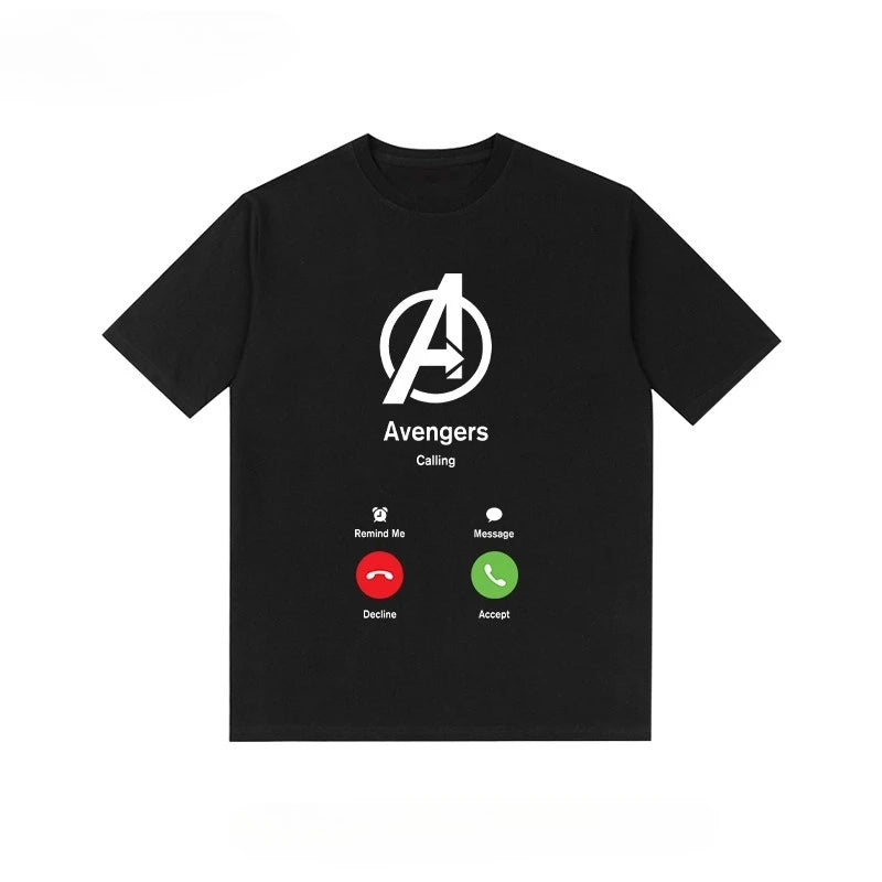 Marvel T-shirt Avengers Captain America Iron Man Summer Short Sleeve Cotton Print T-shirt 2025 Men Women Fashion Casual Tee Tops