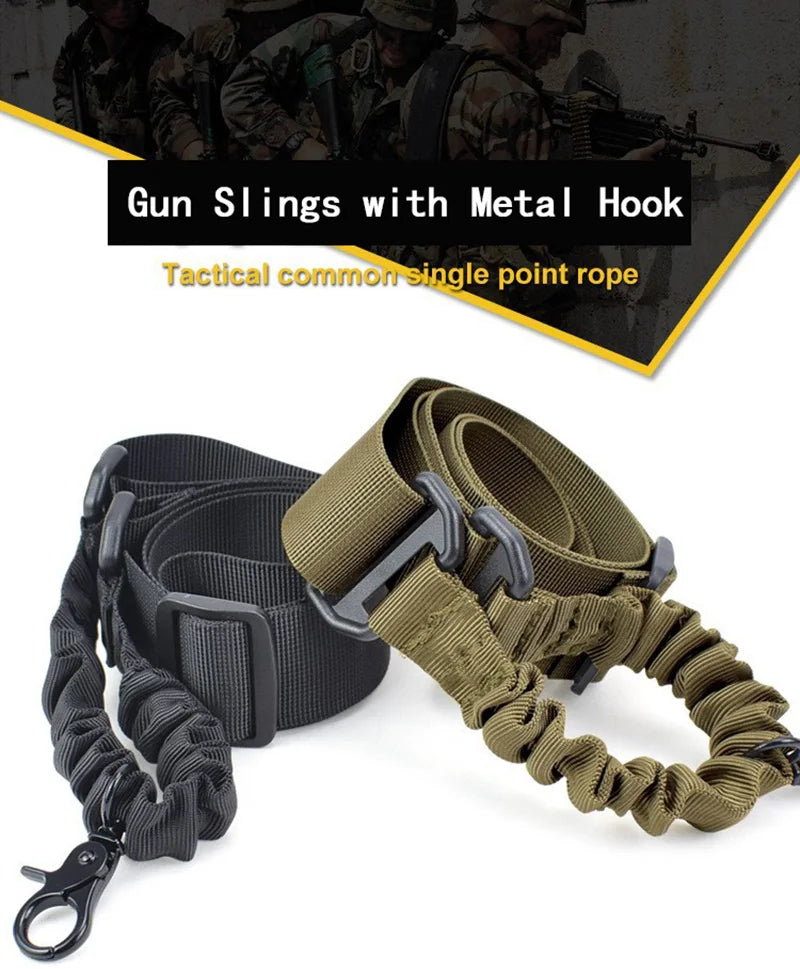 Tactical Single Point Gun Sling Shoulder Strap Rifle Rope Belt with Metal Buckle Shotgun Hunting Ar 15 Accessories Tactical Gear