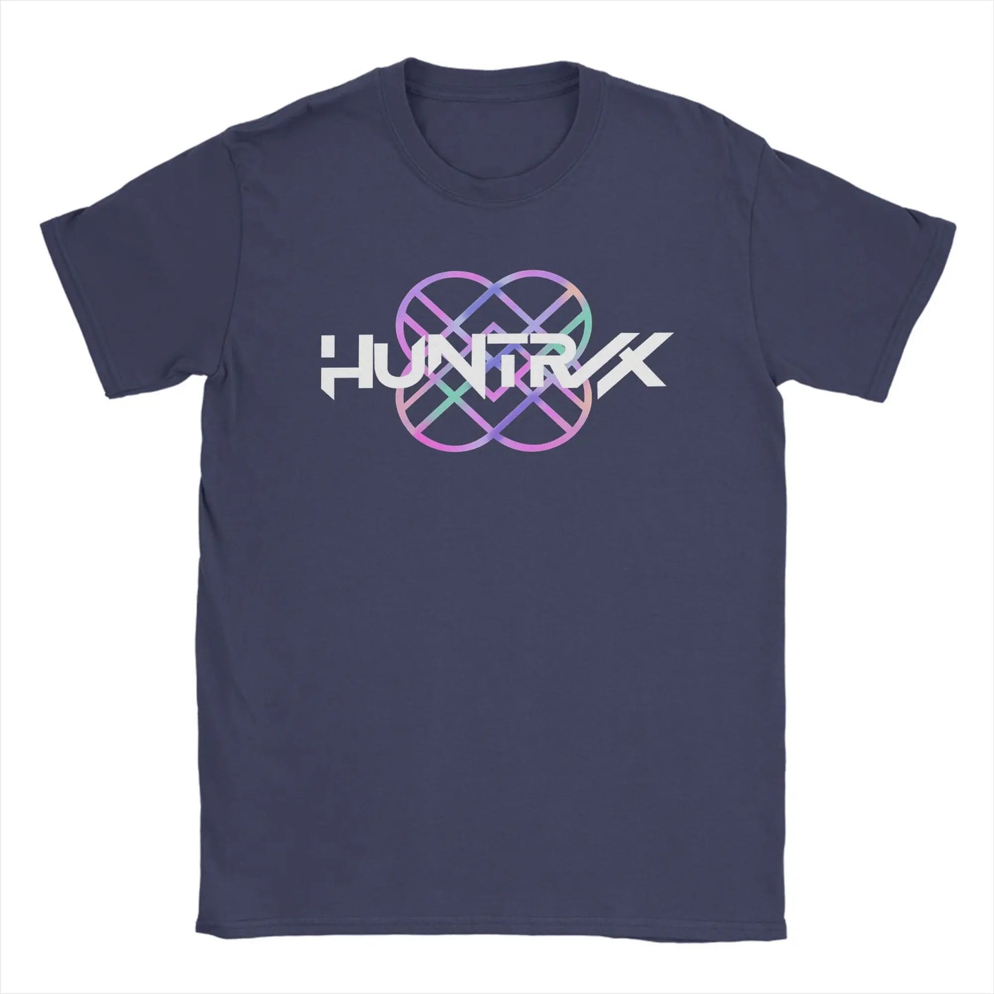 HUNTRX HUNTRIX Logo KPop Demon Hunters Men's T Shirt  Fashion Tees Short Sleeve Crewneck T-Shirts 100% Cotton Big Size Clothing