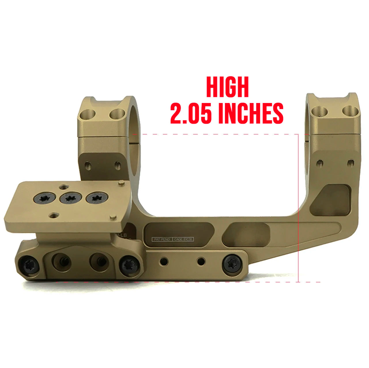 Tactical Fast  LPVO Scope Mount 30mm Tube With Offset Mount Plate For Red Dot Sight ,FDE And Black Color