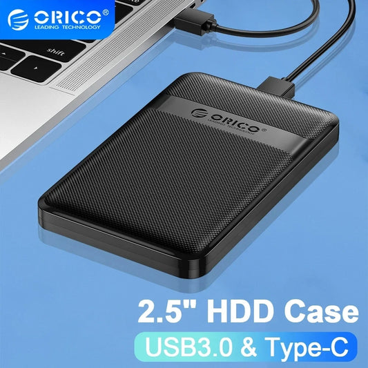 orico 2.5 Inch HDD Case SATA to USB3.0/Type-C Hard Drive Enclosure 6Gbps Max USB-C External SATA HDD enclosure Support Uasp