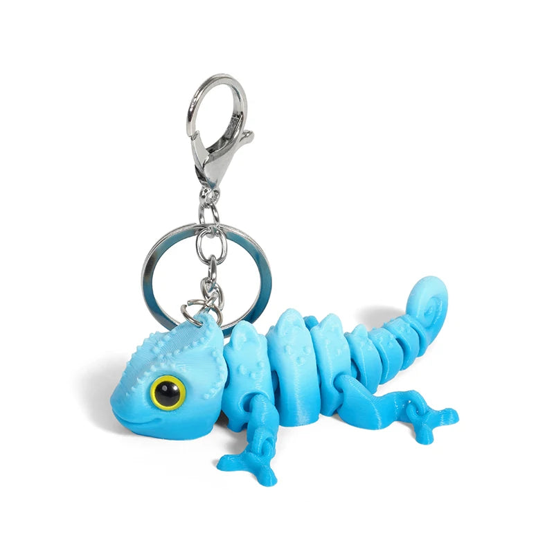 Cartoon 3D Printed Dragon Keychain Movable Joints Creative Backpack Decoration Accessories Unique Figurine Pendant Gifts