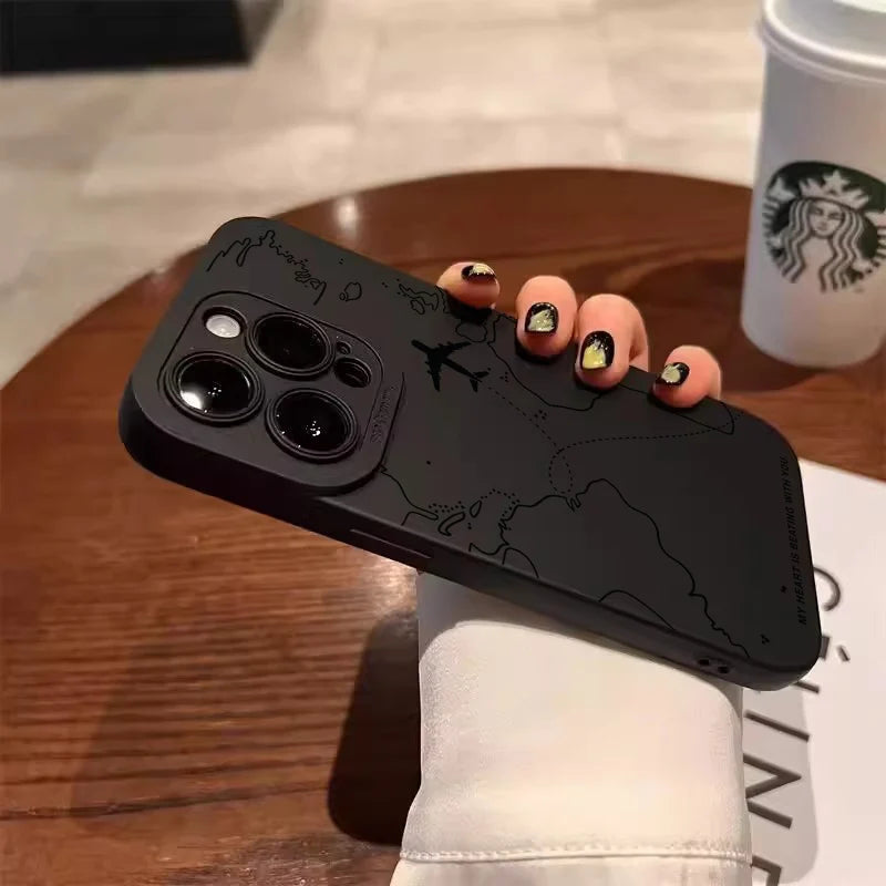 Travel-nspired Airplane Route Desian Case For Xiaomi Mi 11 Lite5G 14T 14 13T 13 12T 12 Poco X7 F5 X5 X3 X6 M6 F6 Pro Back Cover