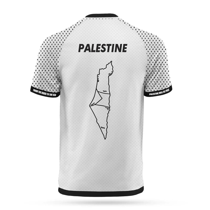 Fashion Palestine Flag Football T Shirts Summer Casual 3D Printed Mens Sports Jersey Loose O Neck Quick Dry Breathable Tees Tops