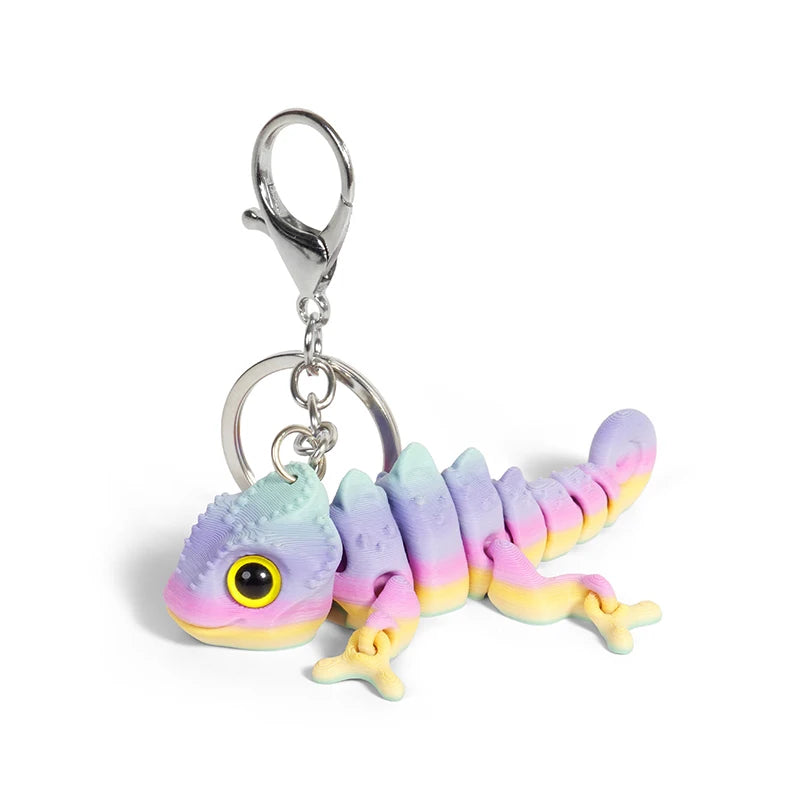 Cartoon 3D Printed Dragon Keychain Movable Joints Creative Backpack Decoration Accessories Unique Figurine Pendant Gifts