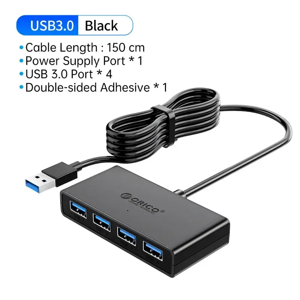 ORICO 4 Port USB 3.0 Splitter USB HUB With Micro USB Power Port Multiple High Speed OTG Adapter for Computer Laptop Accessories