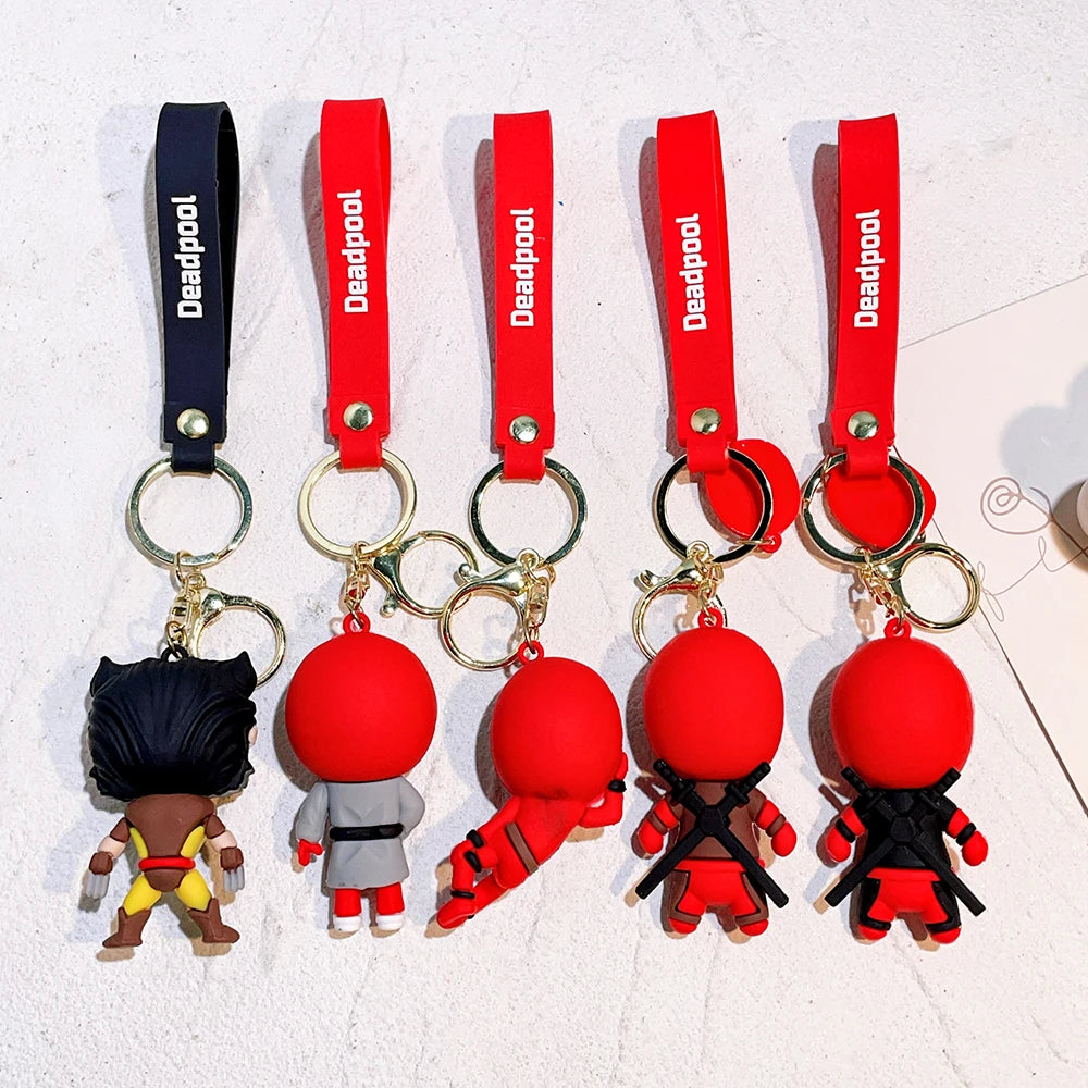 Marvel Deadpool Keychain - Funny Q Version Keyring, Cute Anti-Hero Backpack Charm for Fans & Couples (Gift Idea)