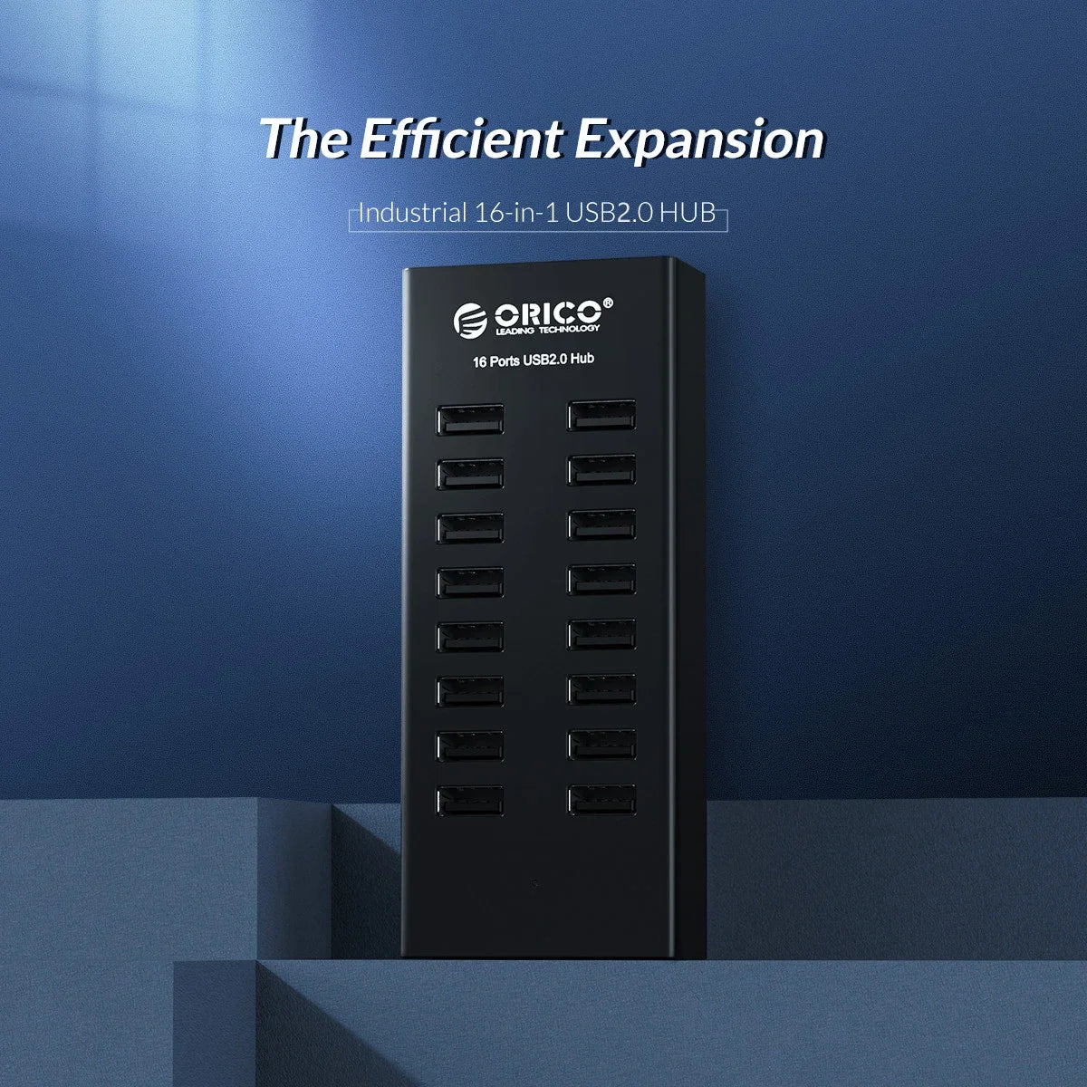 ORICO Industrial USB Hub Aluminum 16 Port USB Splitter usb Docking Station with 12V Power Adapter for Pc Laptop Accessories
