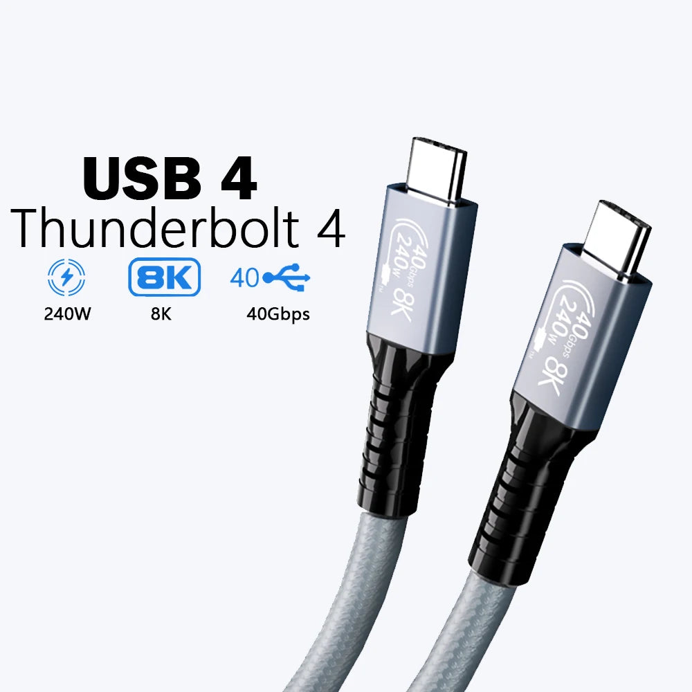 UGOURD USB4 Cable 40Gbps 240W Thunderbolt 4 Type C Fast Charging Cable Thunderbolt3 USB C to C Data Transfer  Cable For eGPU