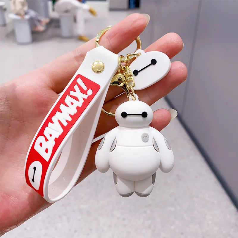 Big Hero 6 Keychain Anime Cartoon Baymax Keychain Bag Charms Cute Keychain Creative Doll Small Jewelry Kids Toy Gift For Friends