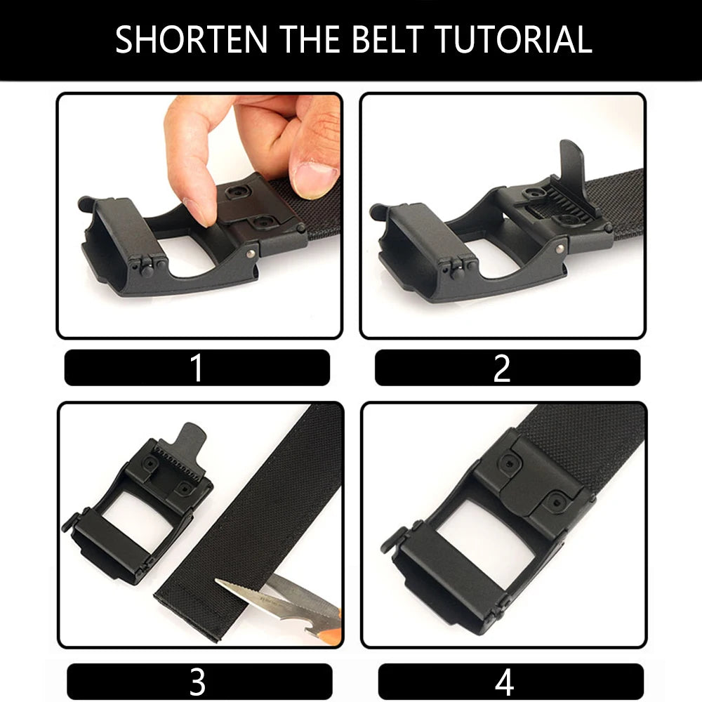 TUSHI 4.3cm Tactical Gun Belt for Men Multi-size 1100D Nylon Metal Automatic Buckle Police Military Belt Hunting IPSC Girdles
