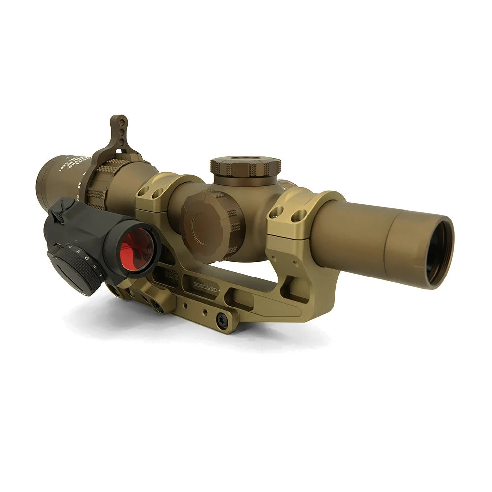 Tactical Fast  LPVO Scope Mount 30mm Tube With Offset Mount Plate For Red Dot Sight ,FDE And Black Color