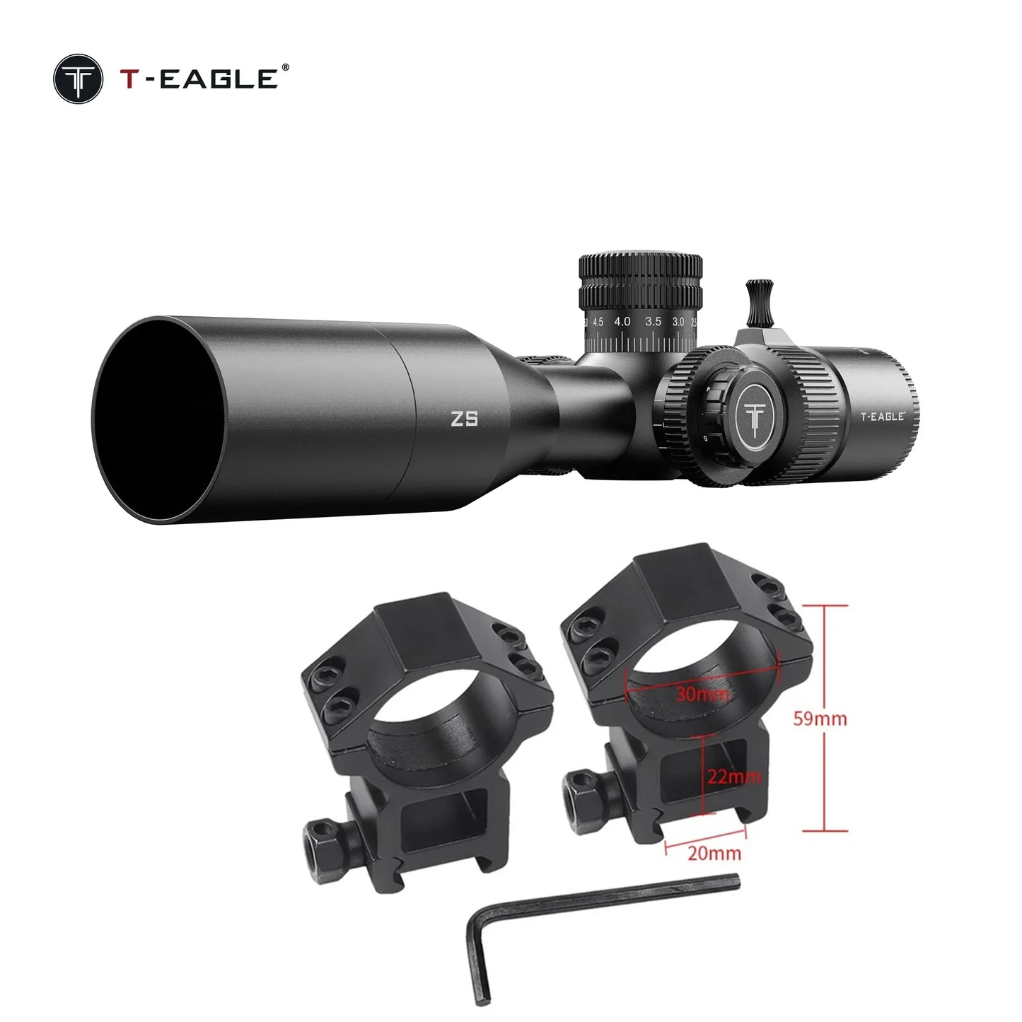 T-EAGLE ZS 3-12x44 FFP IR Rifle Scope Spotting Tactical Riflescope Strong Shockproof Air Gun Sight Hunting Optic Airsoft lunete