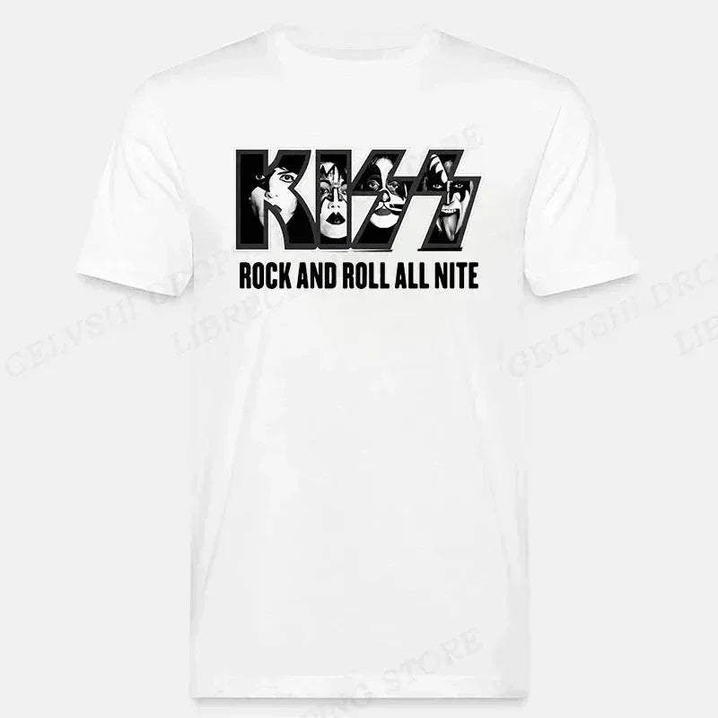 Kiss Band T Shirt Men Women Fashion T-shirt Cotton Tshirt Street Hip Hop Tee Unisex Camisetas Hombre Sports Tops Rock Band Shirt