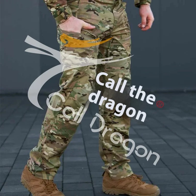 Tactical pants Men's slim-fit army fan training pants Waterproof spring and fall outdoor overalls assault pants