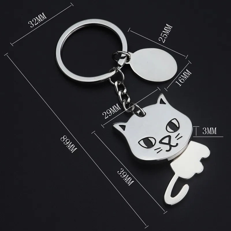 Fashion Cute Pet Cat And Dog Keychain Creative Backpack Car Metal Key Chain Pet Shop Promotional Gift