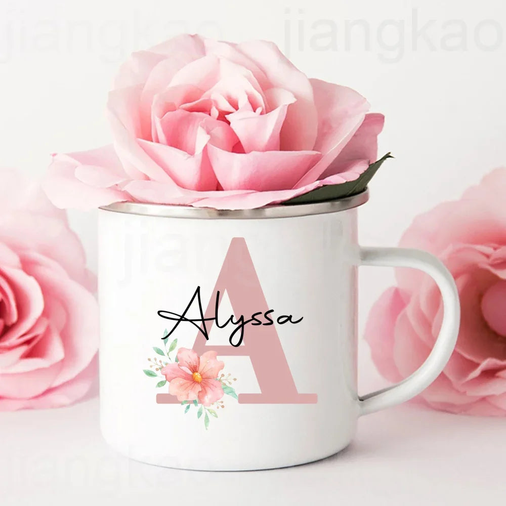 Personalized Mug Initial with Name Cup Custom Coffee Hot Chocolate Mugs Bridesmaid gift wedding birthday christmas Gifts for Her