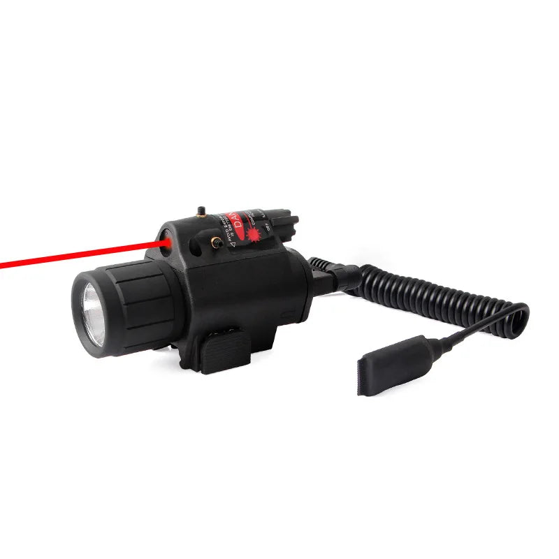 Tactical Pistol Red Laser Sight LED Torch Laser 2 in 1 with Rat Tail Three modes Adjustable for 20mm Picatinny Rail Weapon Light